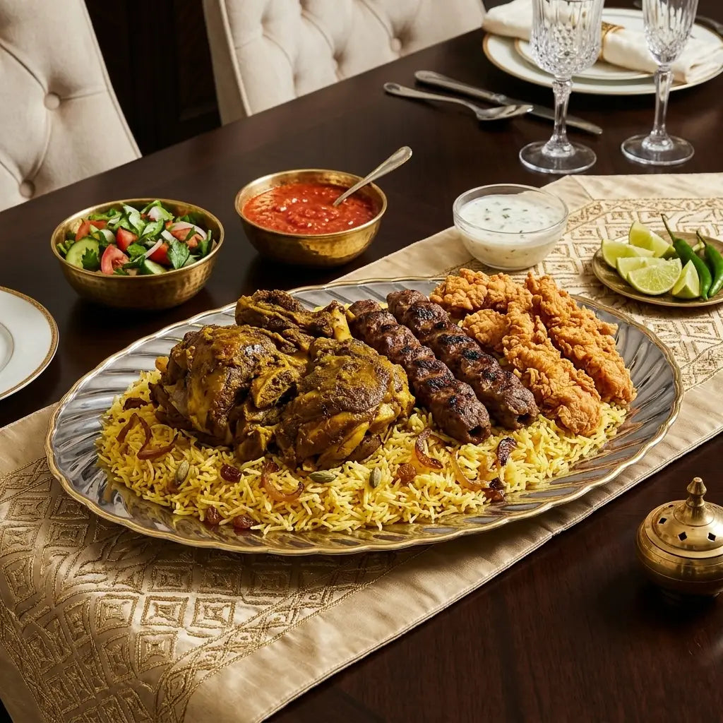 طبق تقديم بيضاوي كبير ستانلس ستيل 18/10 حواف مموجة مطلية ذهبي