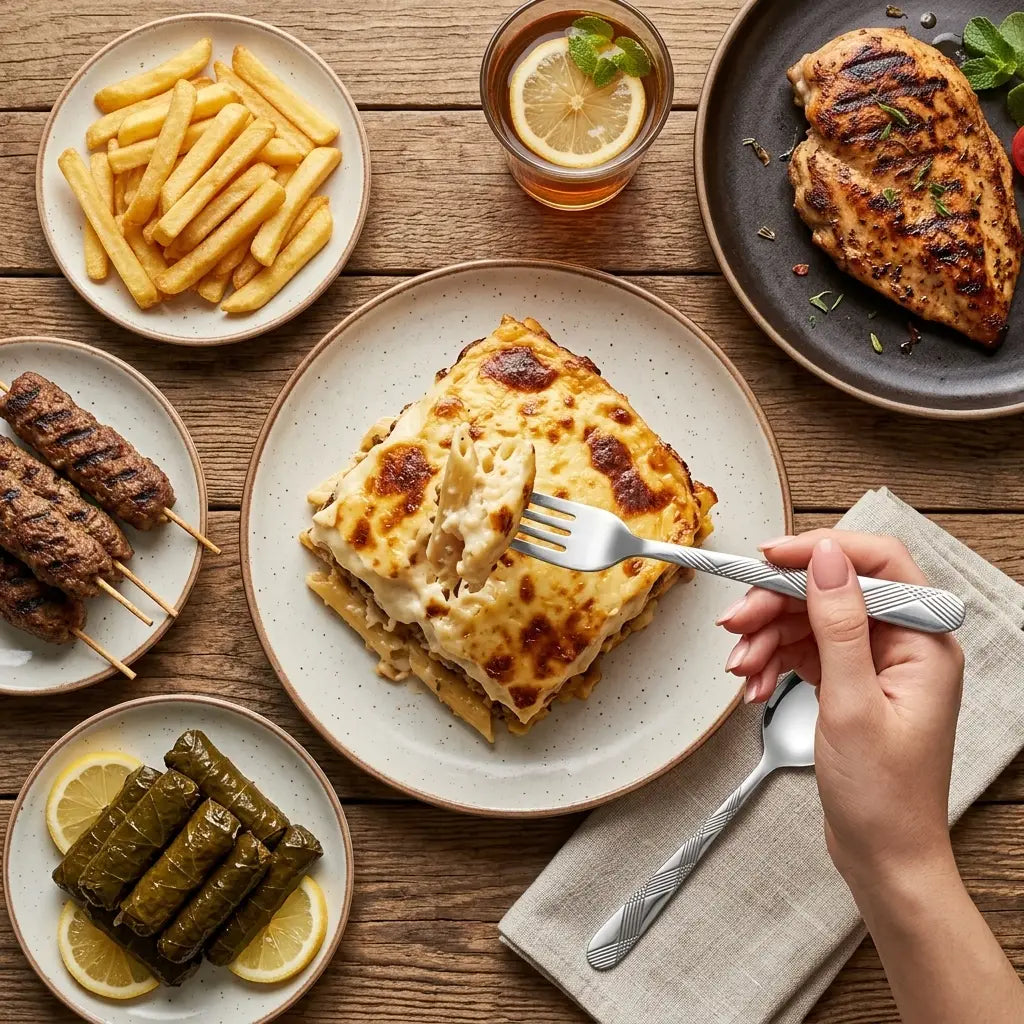طقم 6 شوكه استانلس استيل حفر ليزر